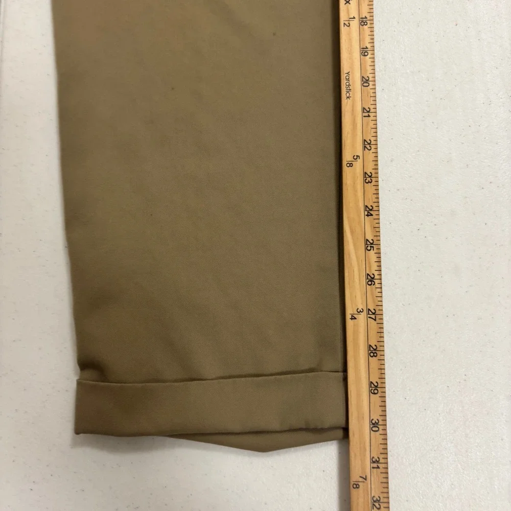 Brooks Brothers 346 Mens Tan 100% Wool Pleated Cuffed Dress Pants 36x27.5